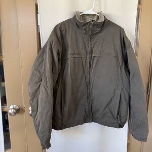 Columbia Mens XL Grey Fleece Lined Full Zip Up Bomber Jacket Coat Pockets Winter